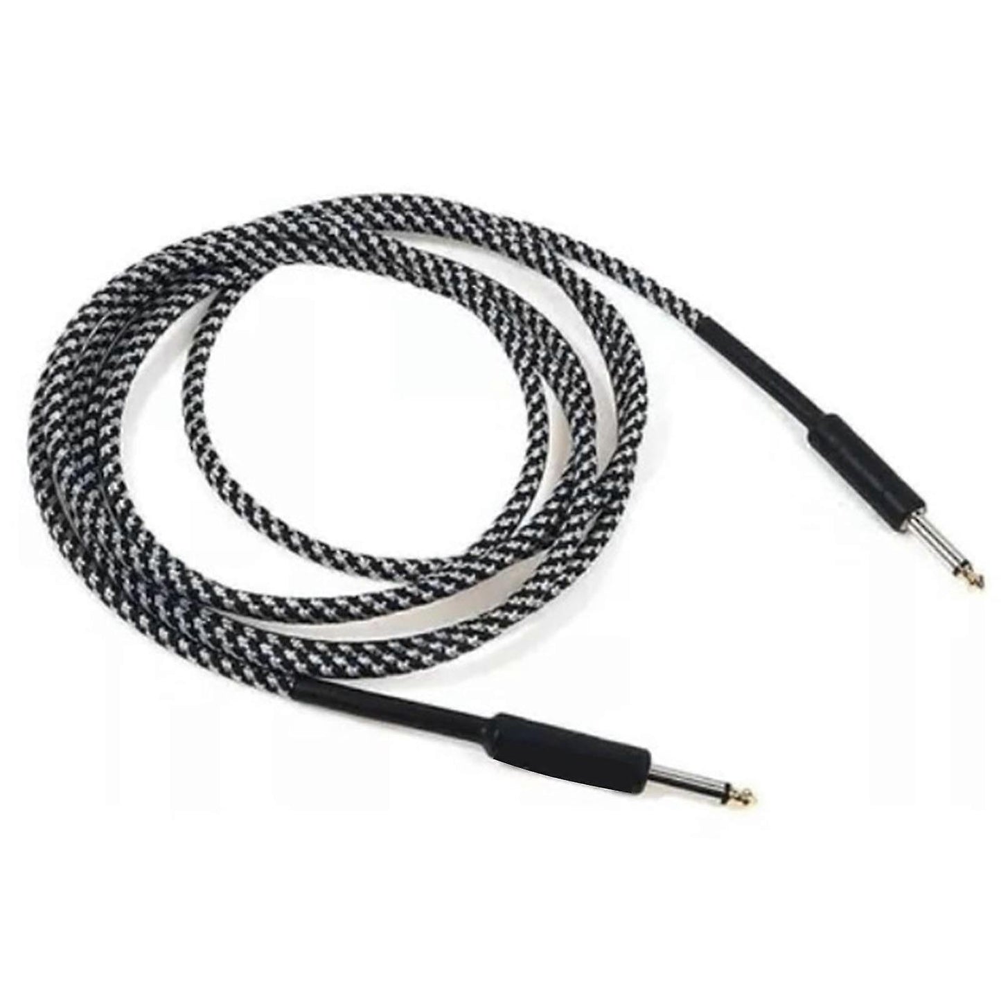 Guitar Noise Reduction Cable Black White 3m Copper Core Guitar Instrument Cable for Performance