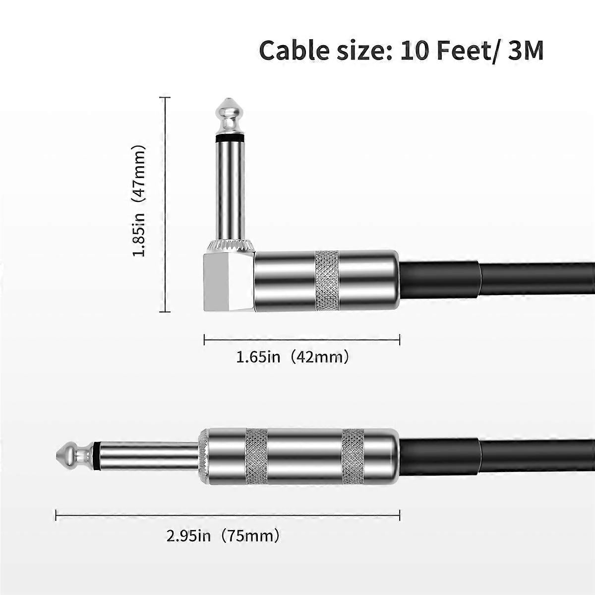 Guitar Cable 10ft Electric Inst ent Bass AMP Cord for Electric Mandolin, Audio Inst ent Cable