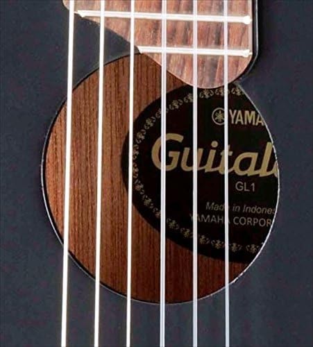 Yamaha Acoustic Guitalele, GL1 – A Hybrid Between Guitar and Ukulele (70 cm) with 6 Strings (3 Nylon/3 Metal Wound, Commonly Known as a Nylon String Set) and Fitted Yamaha Gigbag – Black