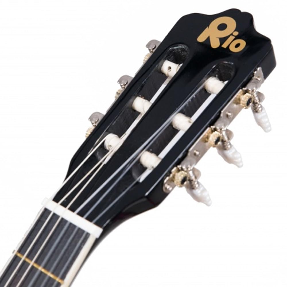 Rio 3/4 Size Classical Guitar Pack For Junior beginners - Suit 9 To 12 Years - New (Black)