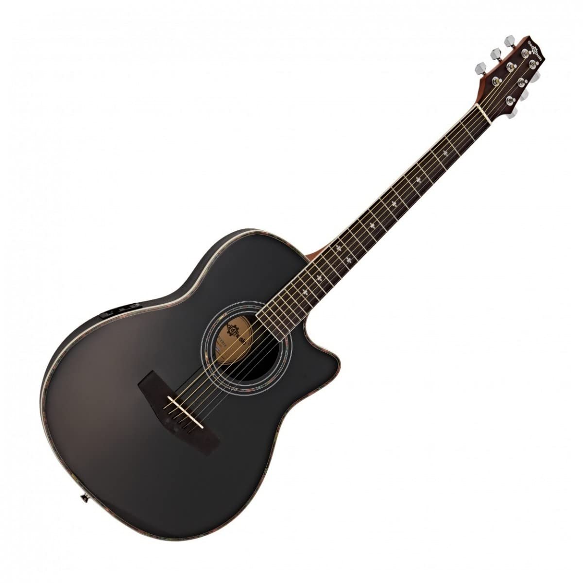 Roundback Electro Acoustic Guitar by Gear4music with Accessories Black