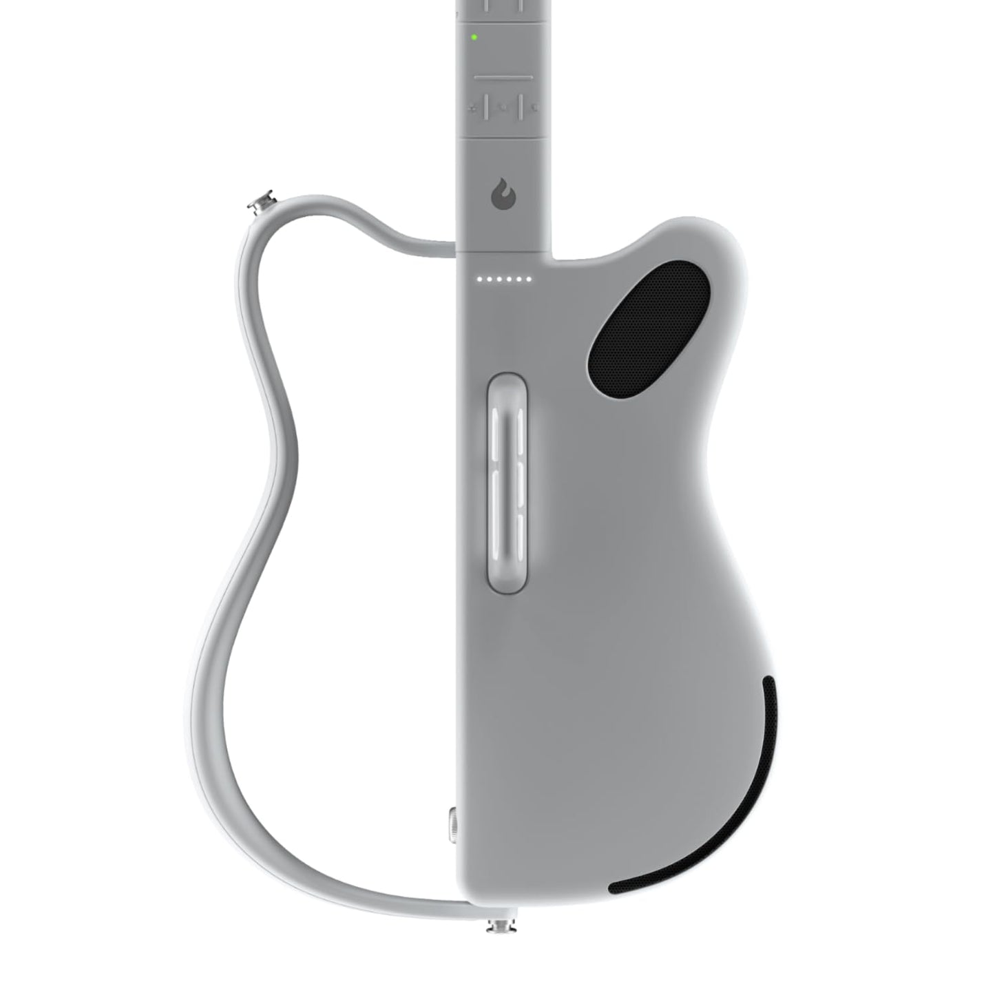 LAVA GENIE Sampler Guitar, No String Attached, Hundreds of Instrument Presets, Onboard Speaker, Foldable, Detachable, White, 30.5 inch.
