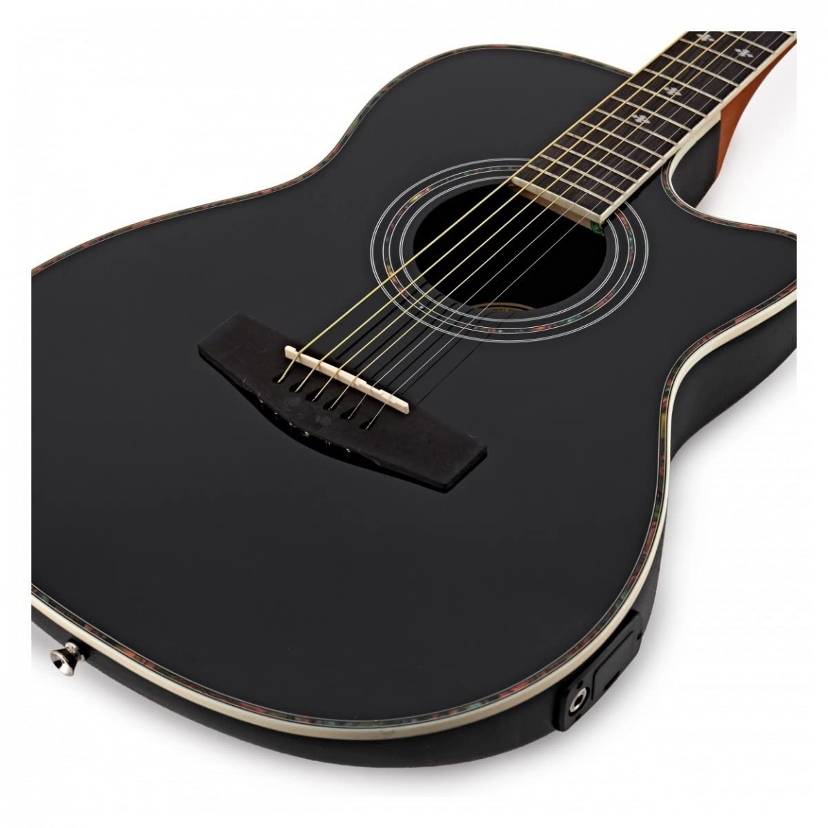 Roundback Electro Acoustic Guitar by Gear4music with Accessories Black