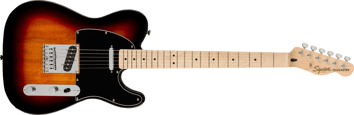 Squier by Fender Affinity Series Telecaster, Electric Guitar, Maple Fingerboard, Black Pickguard, 3 Colour Sunburst, Comes with Free Virtual Lessons