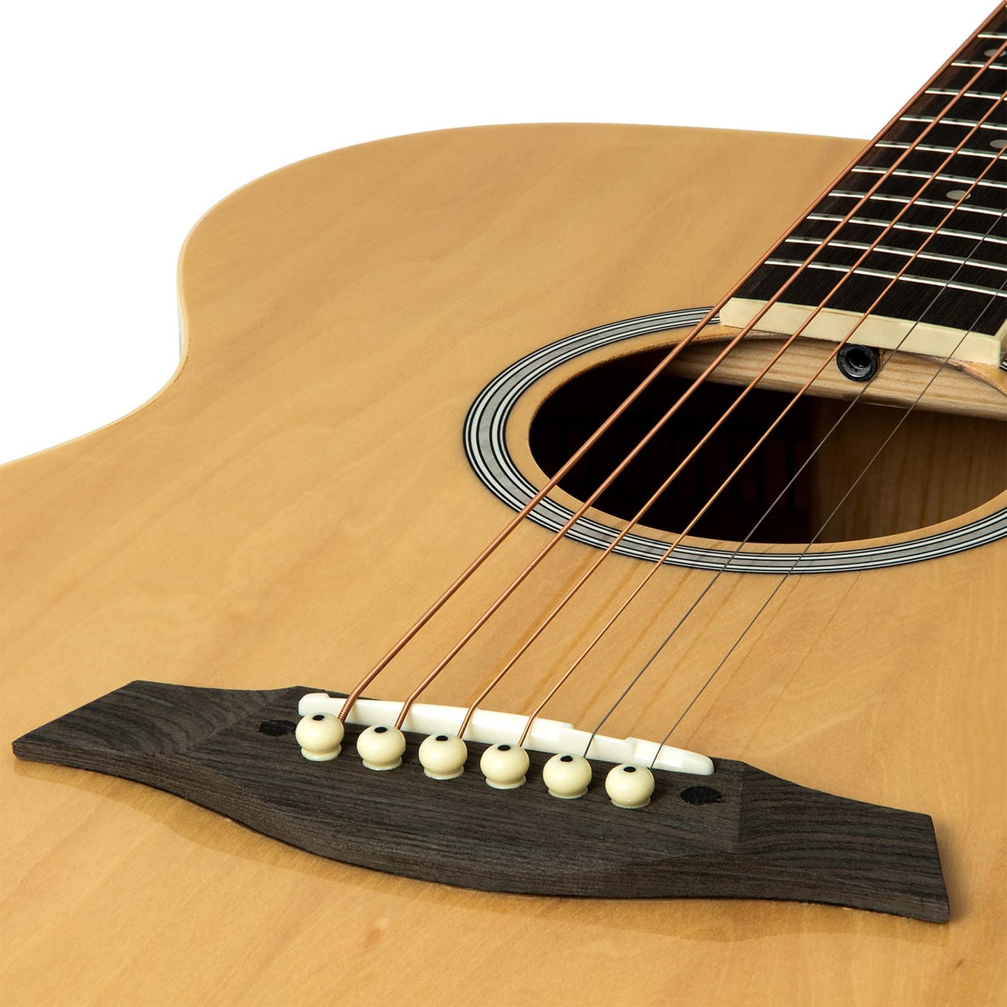TIGER ACG1-NT34 3/4 Size Acoustic Steel String Guitar - Small body Acoustic Guitar for Ages 9+ with Bag, Strap, Spare Strings and Plectrums - Natural - Now with 6 Months Free Lessons Included