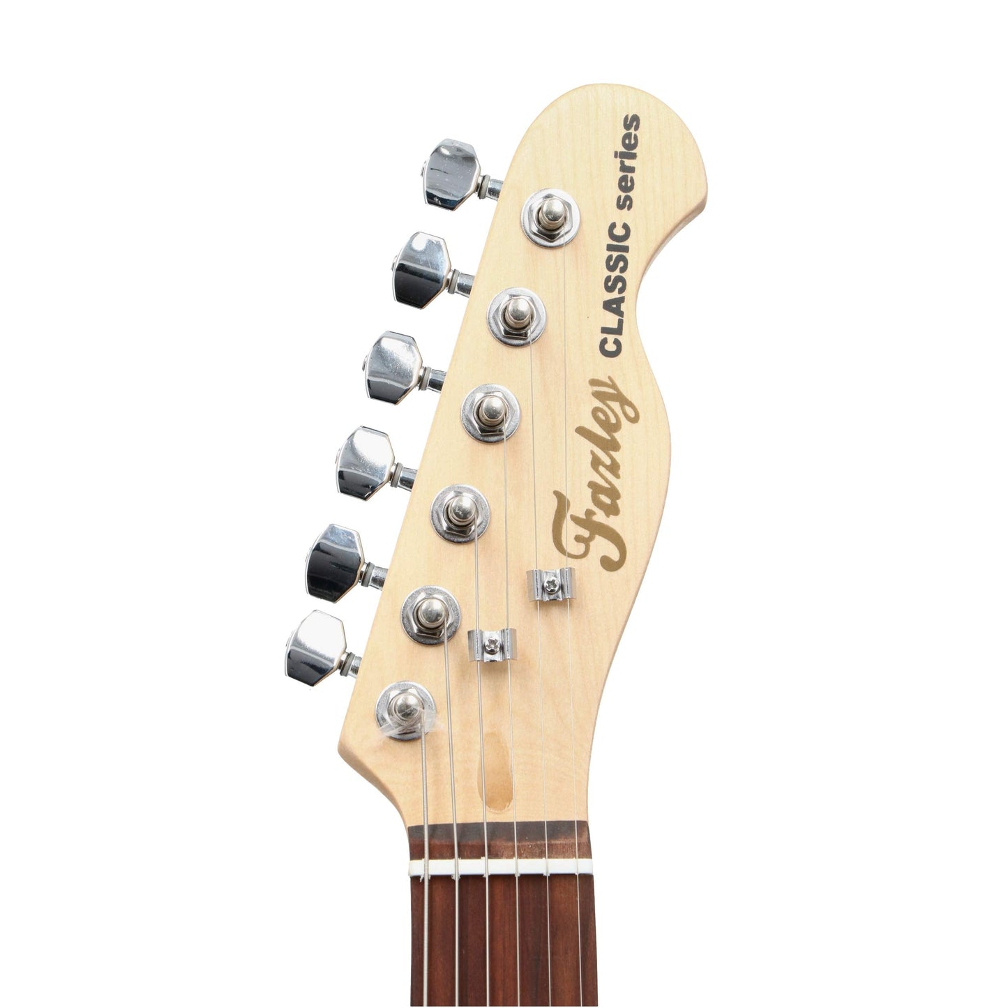 Fazley FTL218NTAB Electric Guitar - Ash Burl - Natural Look - Beginners Guitar - 42 Inches Full Size - Basswood