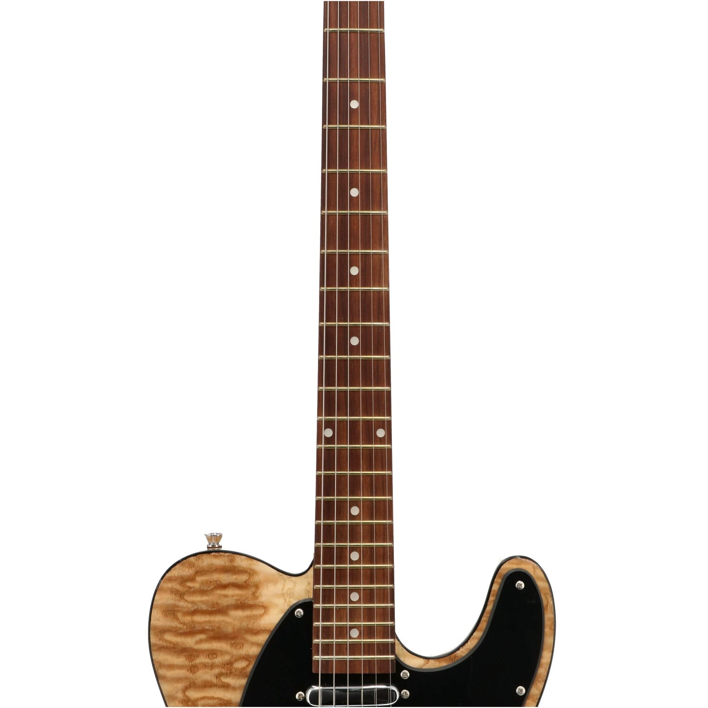 Fazley FTL218NTAB Electric Guitar - Ash Burl - Natural Look - Beginners Guitar - 42 Inches Full Size - Basswood