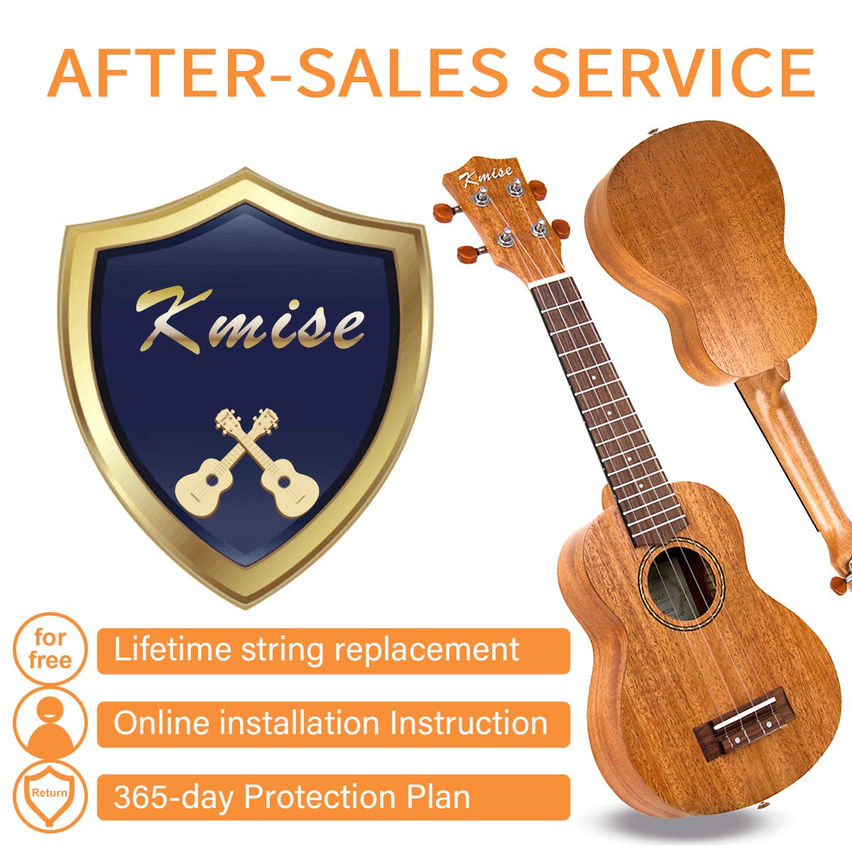 Kmise Soprano Ukulele Starter Kit 21 inch Mahogany Ukelele for Beginners with Gig Bag Tuner Strap String Instruction Booklet