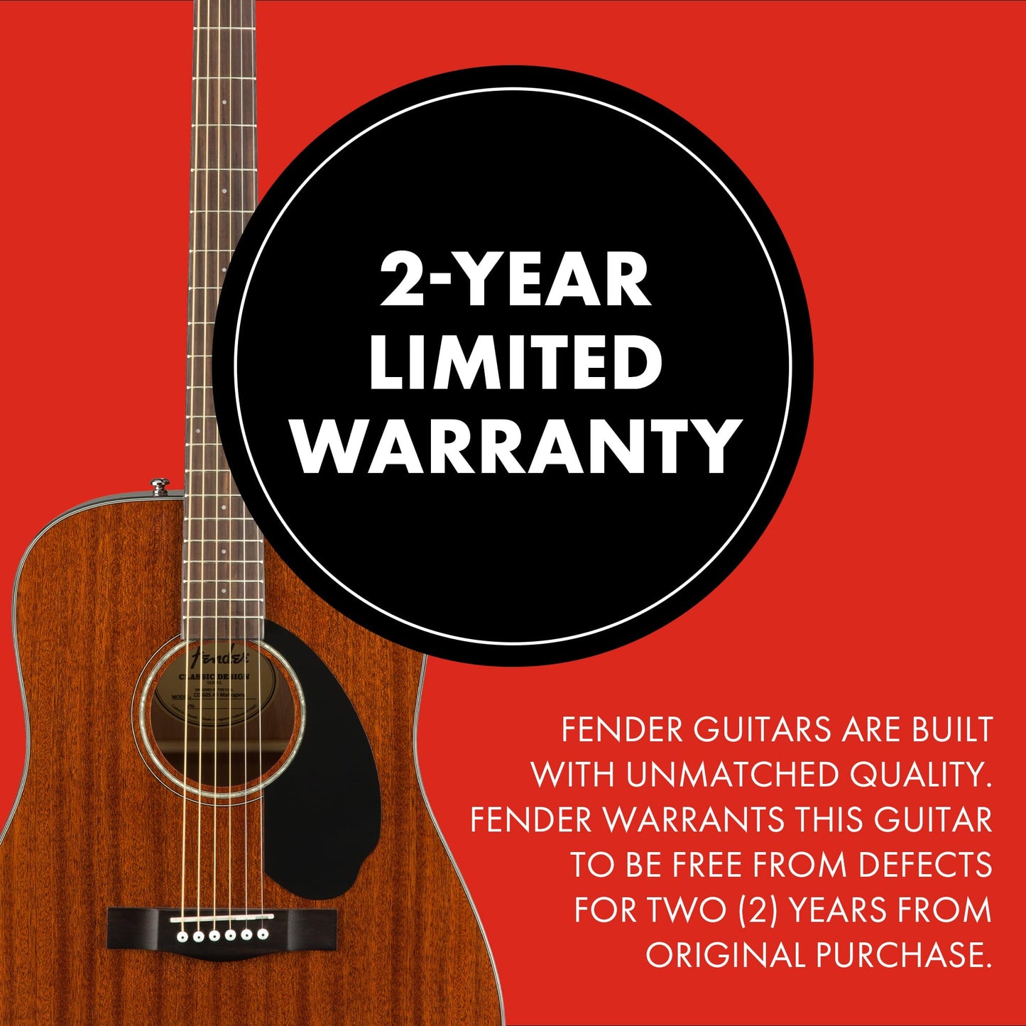 Fender CD-60S Dreadnought, Walnut Fingerboard, All-Mahogany, Natural, Full Size, 970110022, Comes with Free Virtual Lessons