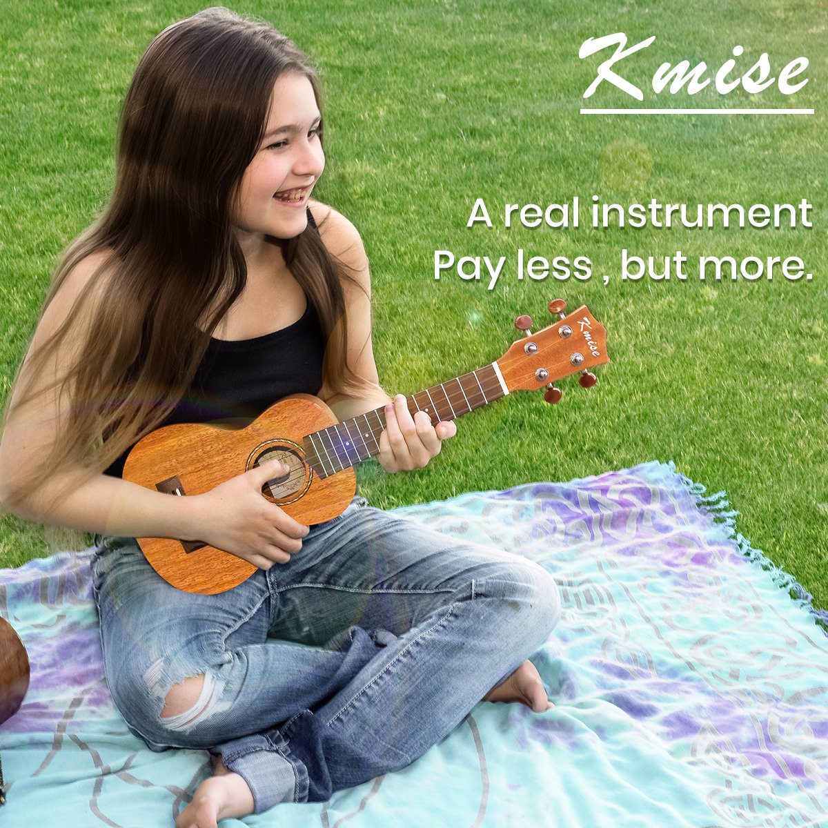 Kmise Soprano Ukulele Starter Kit 21 inch Mahogany Ukelele for Beginners with Gig Bag Tuner Strap String Instruction Booklet