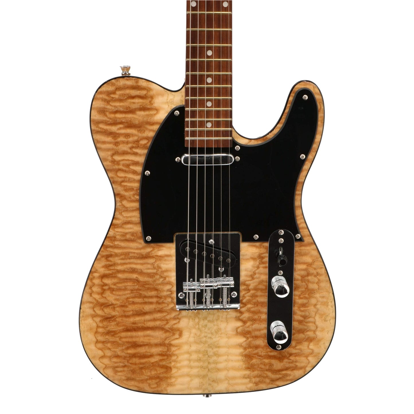 Fazley FTL218NTAB Electric Guitar - Ash Burl - Natural Look - Beginners Guitar - 42 Inches Full Size - Basswood