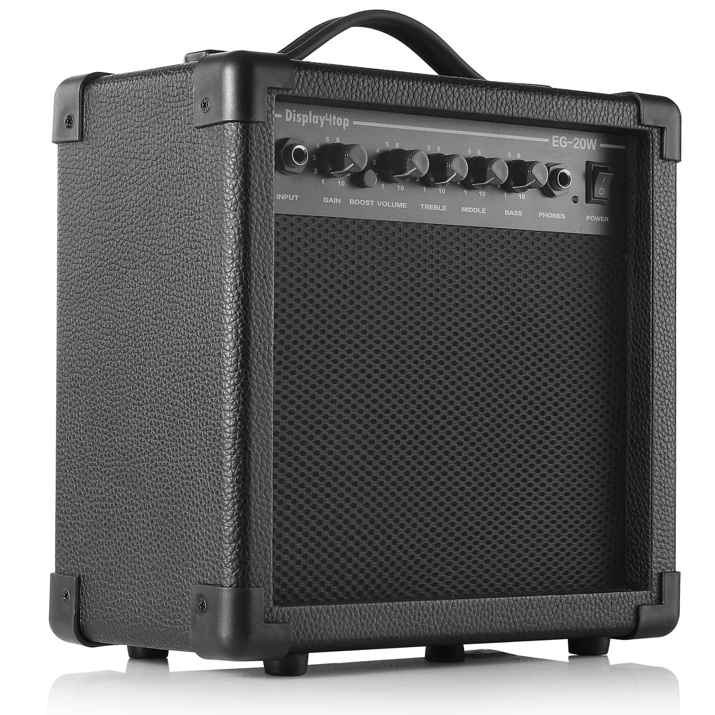 Display4top Full-Size Electric Guitar Most complete Beginner Super Kit Package with 20 Watt Amplifier, Guitar Stand, Bag, Guitar Pick, Strap,spare Strings, Tuner, Case and Cable (BlackWhite)