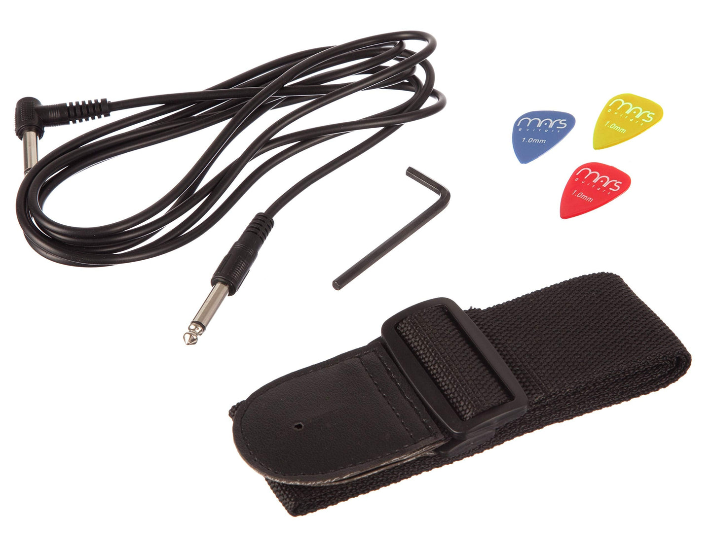 RockJam Full Size Electric Guitar Kit with 10-Watt Guitar Amp, Lessons, Strap, Gig Bag, Picks, Whammy, Lead and Spare Strings - Black