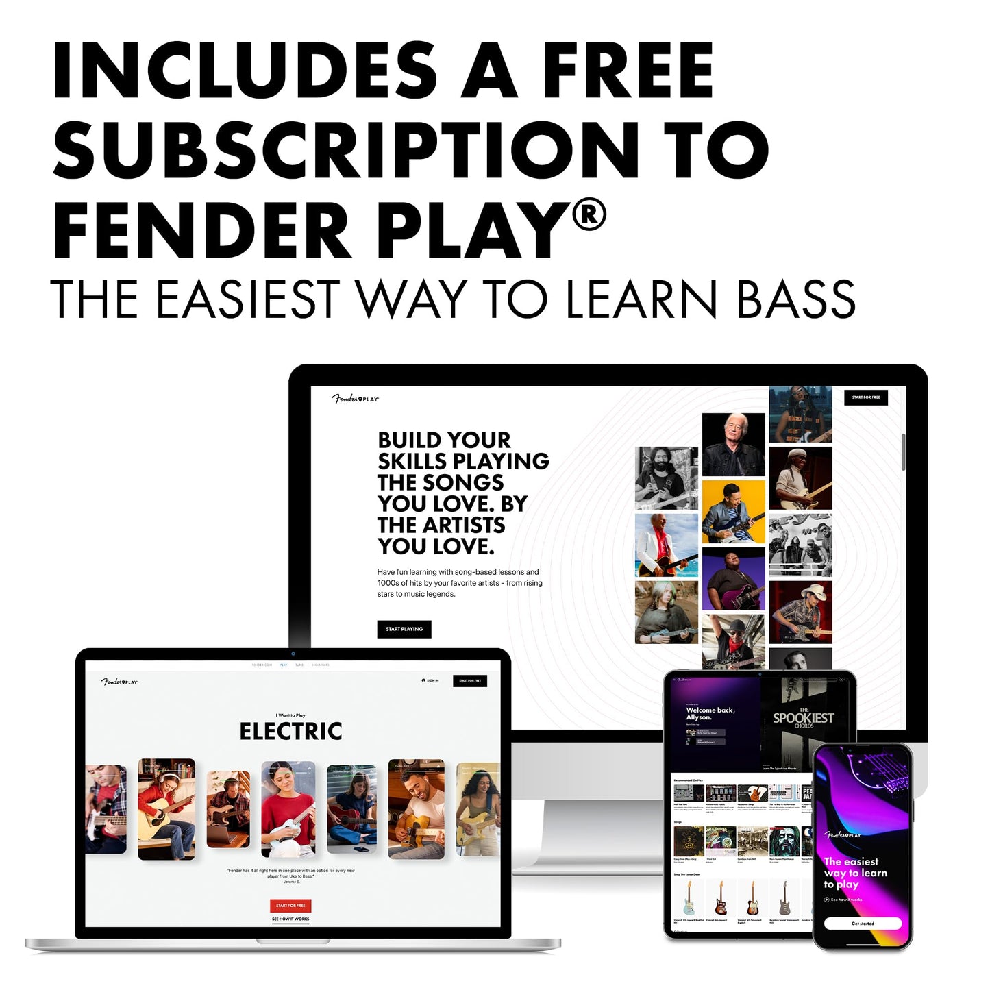 Squier by Fender Debut Collection Precision Bass Guitar, Laurel Fingerboard, White Pickguard, Dakota Red