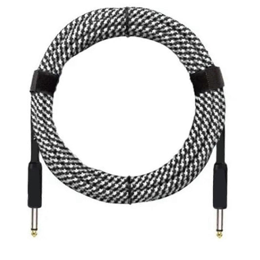 Guitar Noise Reduction Cable Black White 3m Copper Core Guitar Instrument Cable for Performance