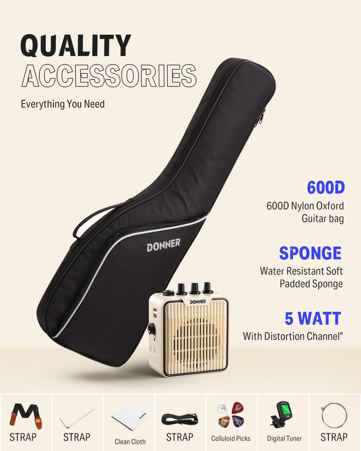 Donner 30 Inch Kids Junior Electric Guitar Beginner Kit ST Style Mini Guitar Premium Bundle with Amp, Tuner, Capo, Bag, Strap, String, Cable (DSJ-100, Red)